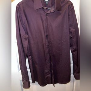 Express Slim Solid Stretch Cotton 1MX Dress Shirt